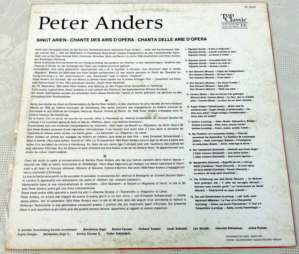 Peter Anders, Die goldene Serie, Top-Classic